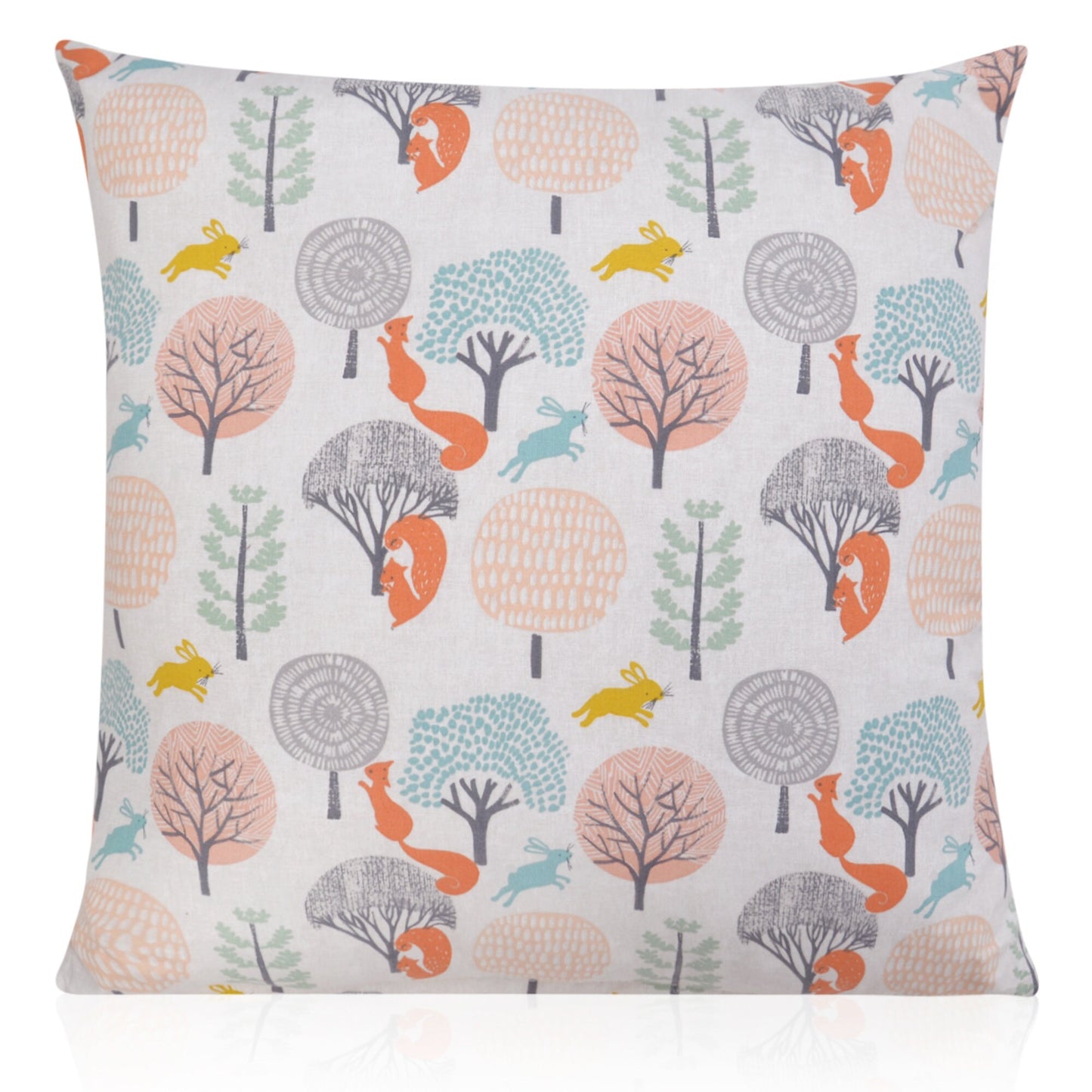 Childrens Forest Scene Hares / Squirrels  Orange/Yellow Cushions with Fillers Various Sizes