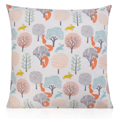 Childrens Forest Scene Hares / Squirrels  Orange/Yellow Cushions with Fillers Various Sizes