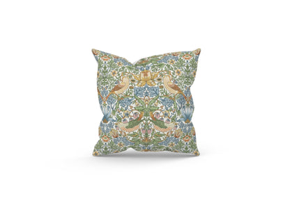 Handmade William Morris Strawberry Thief Sky Cushion with Fillers Various Sizes 28cm, 36cm, 43cm, 60cm, Modern Home Decor, Made in Uk