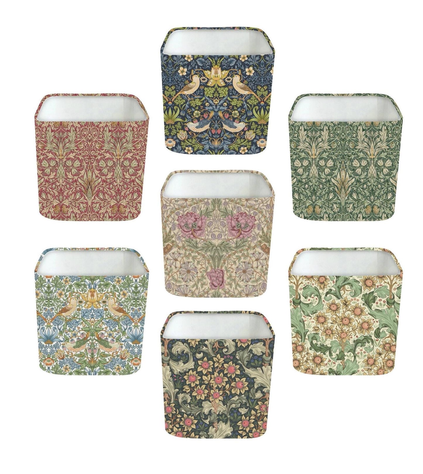 Handmade William Morris Rounded Square Lampshade, Table/Ceiling