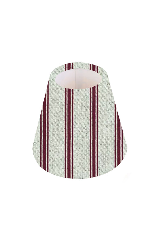 Handmade Kashmira Ruby Red CANDLE SHADE || Small lamp shade, Colourful Home Decor Gift, Small Light Shade, Made in Uk, Wine Red, Striped