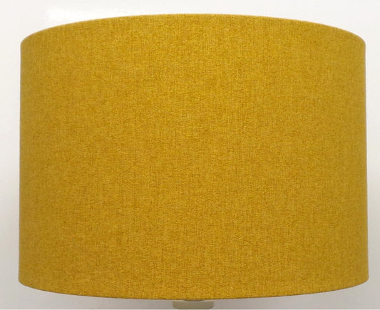 SHETLAND MUSTARD Yellow Brushed Linen Style Cylinder/ Drum Lampshades/ Pendant Shade/ Table