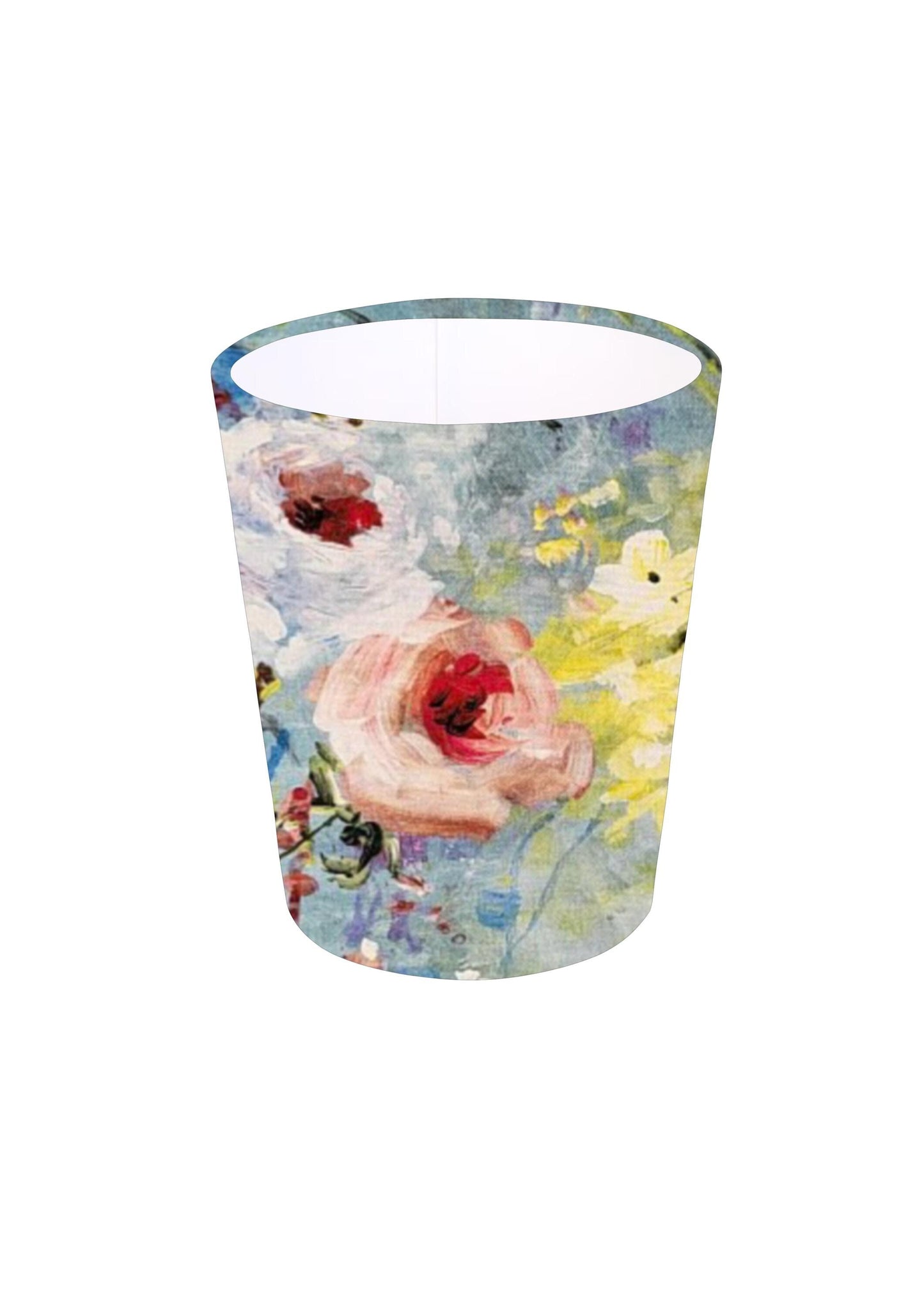 Handmade Monet Watercolour Flower Botanical Waste Paper Bin