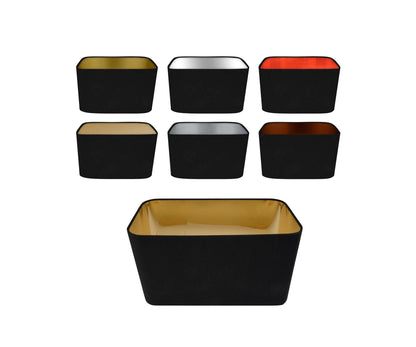 Black with Metallic Mirrored/ Brushed/ 3M Interior Curved Rectangle Lampshades/Pendant