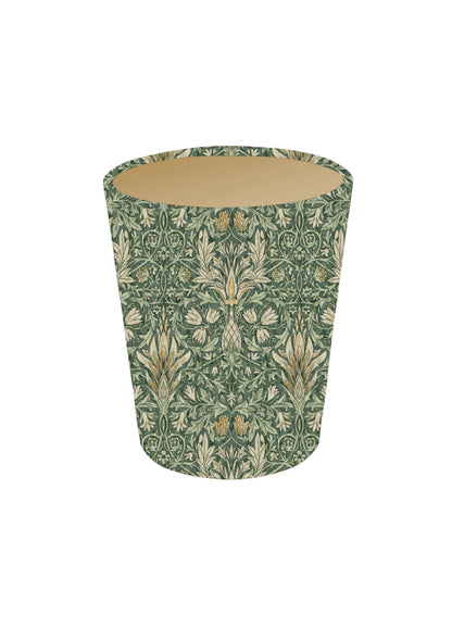Handmade William Morris Snakeshead Forest with 3M Gold Interior Waste Paper Bin