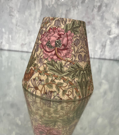 Handmade William Morris Honeysuckle Rose CANDLE SHADE || Small lamp shade, Colourful Home Decor Gift, Small Light Shade, Made in Uk, Green