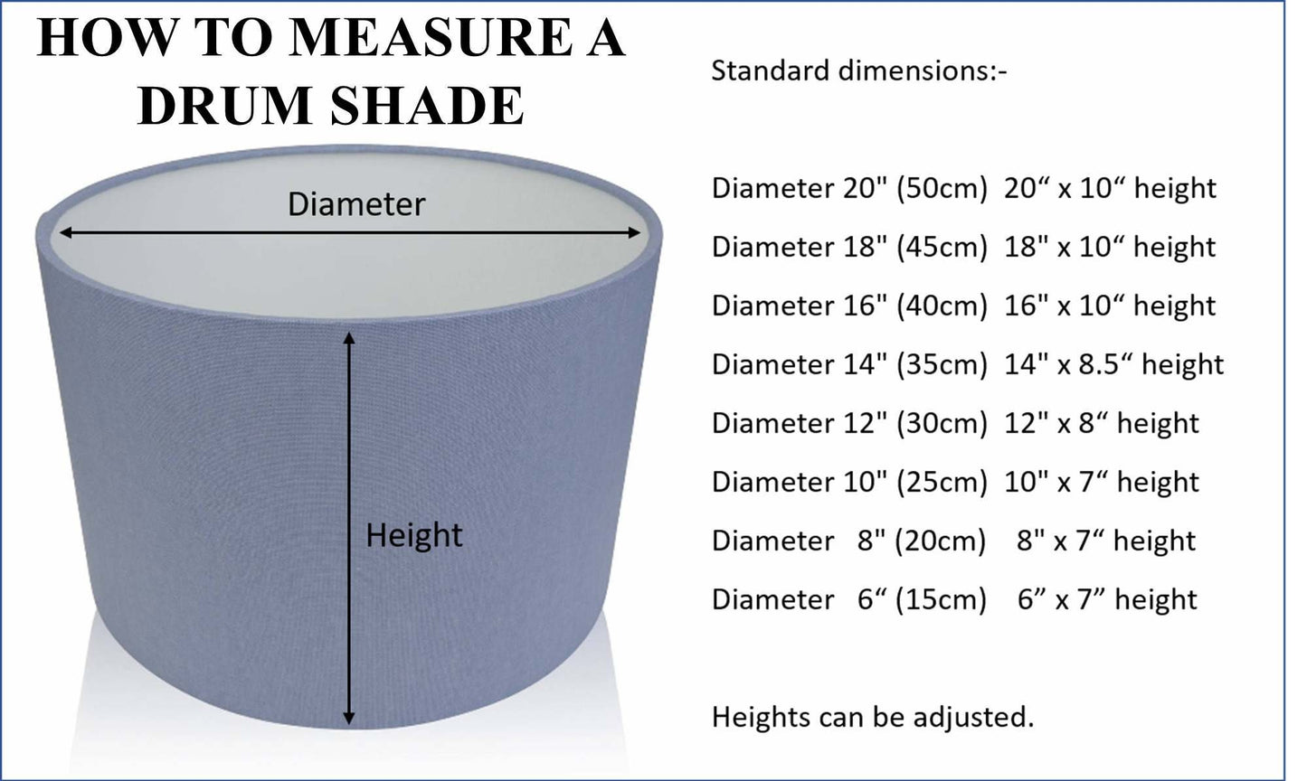 Shetland Grey Brushed Linen Style Cylinder/ Drum Lampshades/ Pendant Shade/ Table, Ceiling