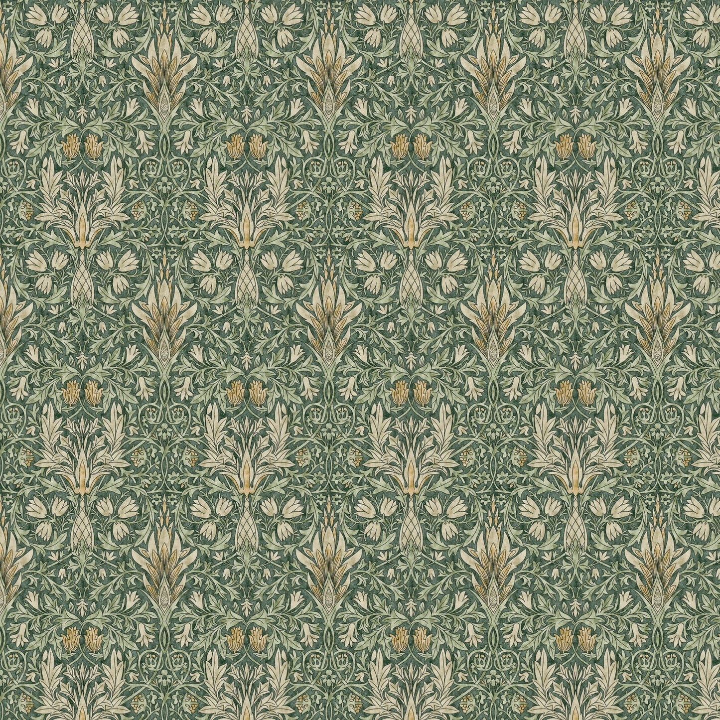 Handmade William Morris Snakeshead Forest Chrome base Pad Lamp/Nightlite