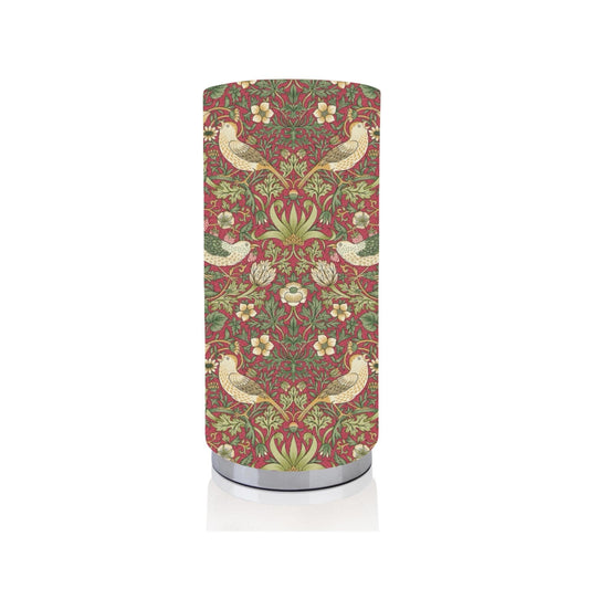 Handmade William Morris Strawberry Thief Crimson Chrome base Pad Lamp/Nightlite