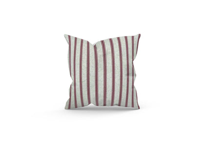 Handmade Kashmira Ruby Red Cushion with Fillers Various Sizes 28cm, 36cm, 43cm, 60cm, Modern Home Decor, Made in Uk, Striped