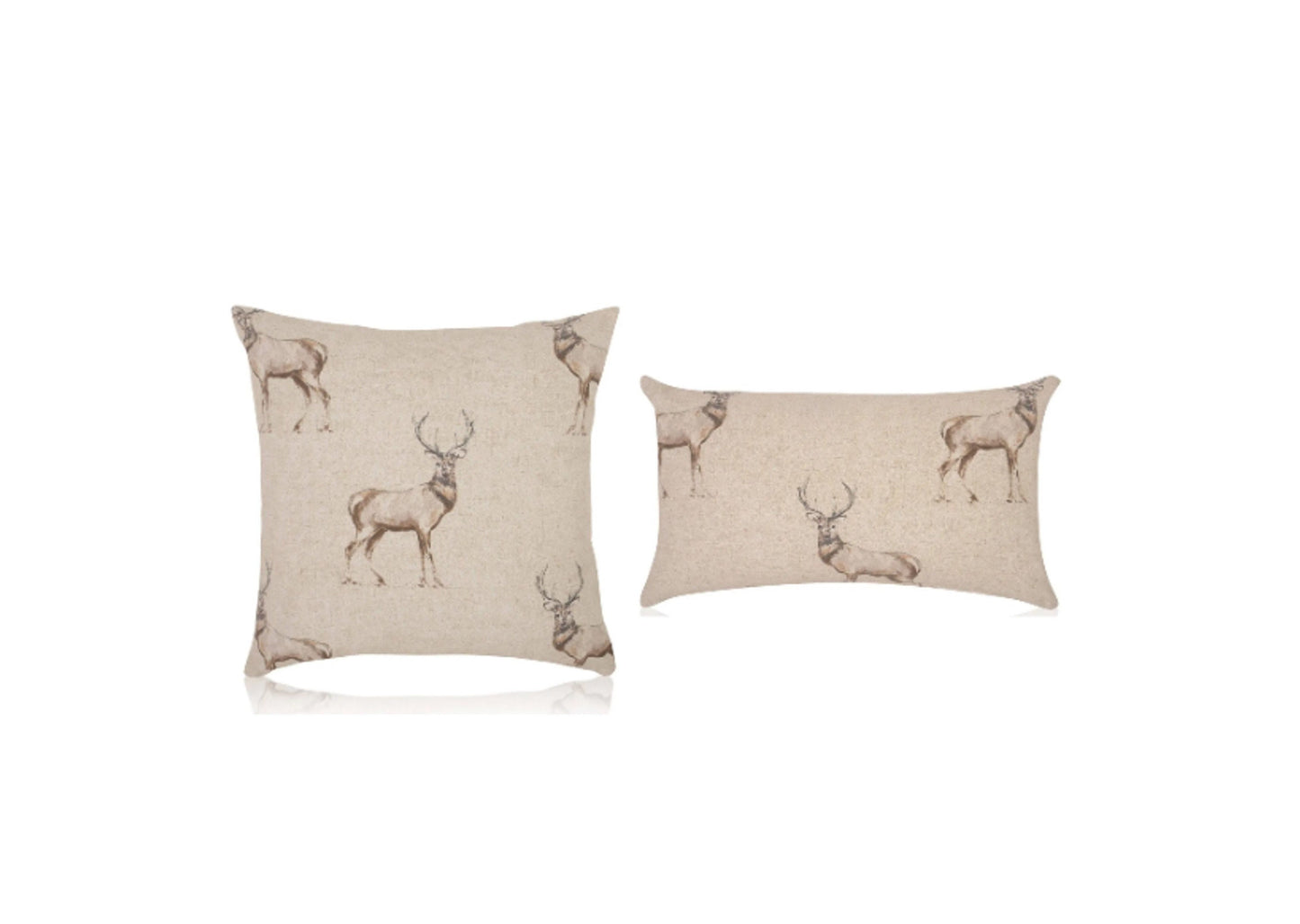 Fryetts Glencoe Stag Cushions with Fillers Various Sizes, 36cm,40cm,43cm,40cm, 60cm Animal Nature Woodland Theme Home Decor Gift, Made in UK