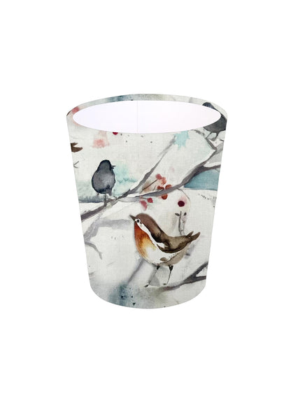 New Handmade Voyage Maison Snowy Song Blue Bird Waste Paper Bin, Colourful Home Decor Office Bedroom Bin, Red Robin, Blue, Green, Made in UK