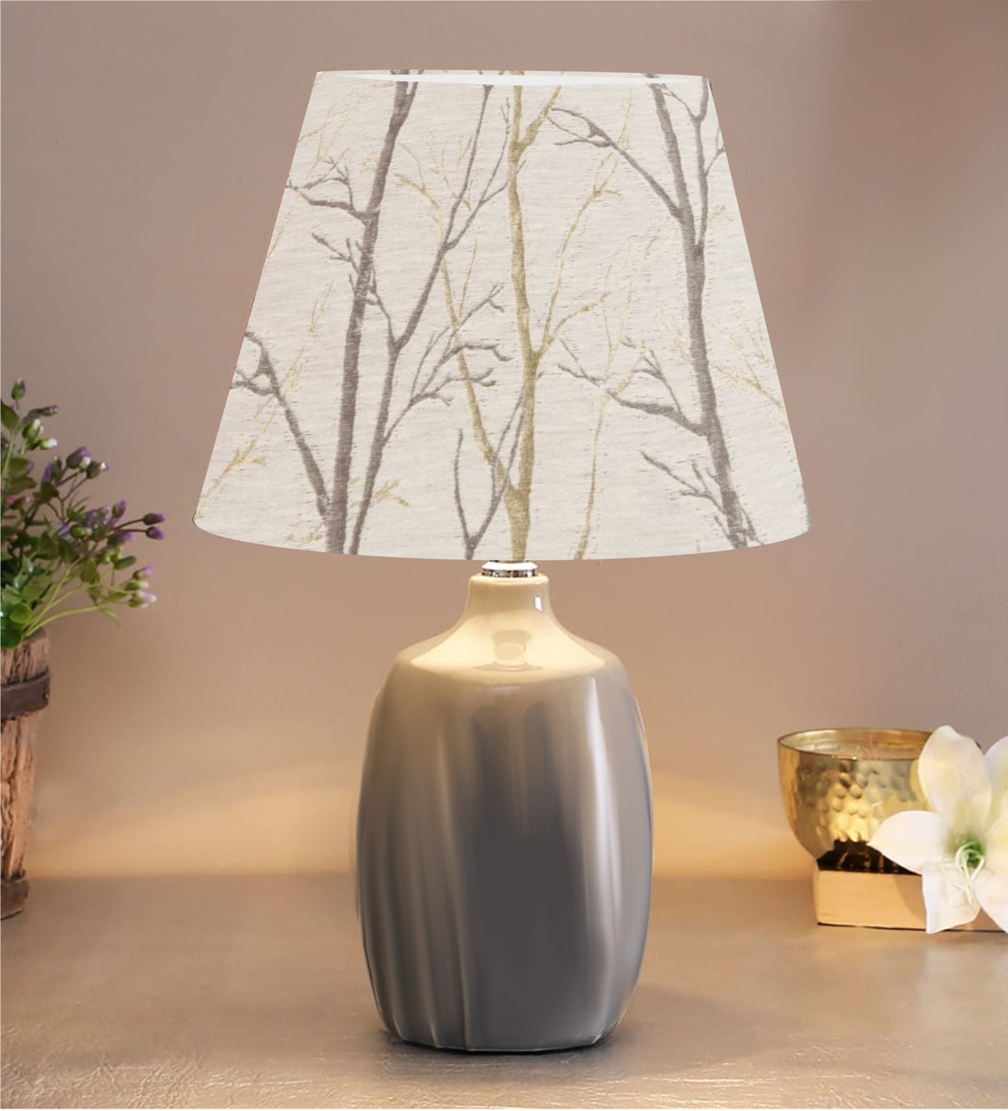 Fibre Naturelle Burley Silver Birch Empire Lampshade Ceiling Light / Table Lamp / Pendant, Colourful Home Decor, Made in UK