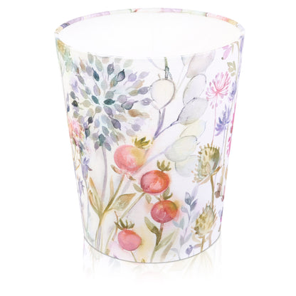 Handmade Hedgerow Lotus Cream Waste Paper Bin, Colourful Floral Bin, Purple, Pink Made in UK
